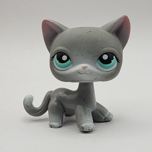 LPS Littlest Pet Shop #126 Gray Shorthair Cat Rare Authentic 2004